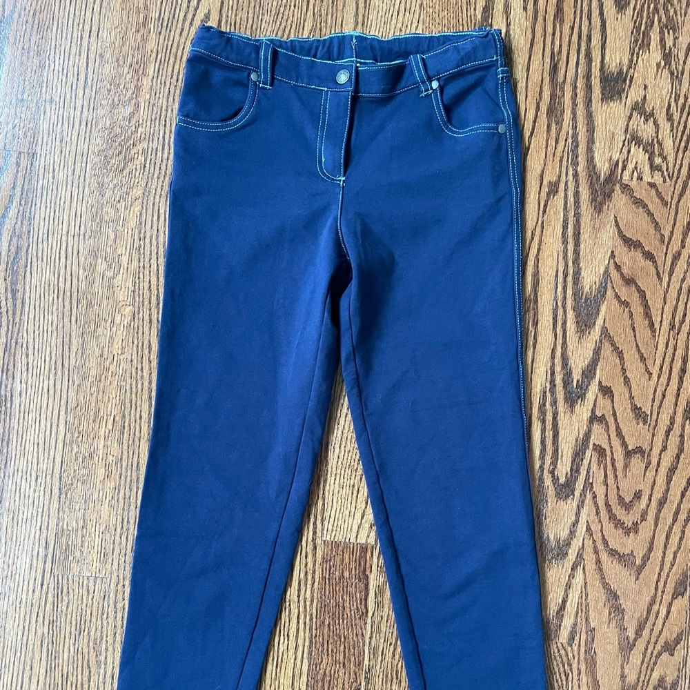 Hanna Andersson Blue Girl's Pants, size 140, like-new!  Adjustable waist.